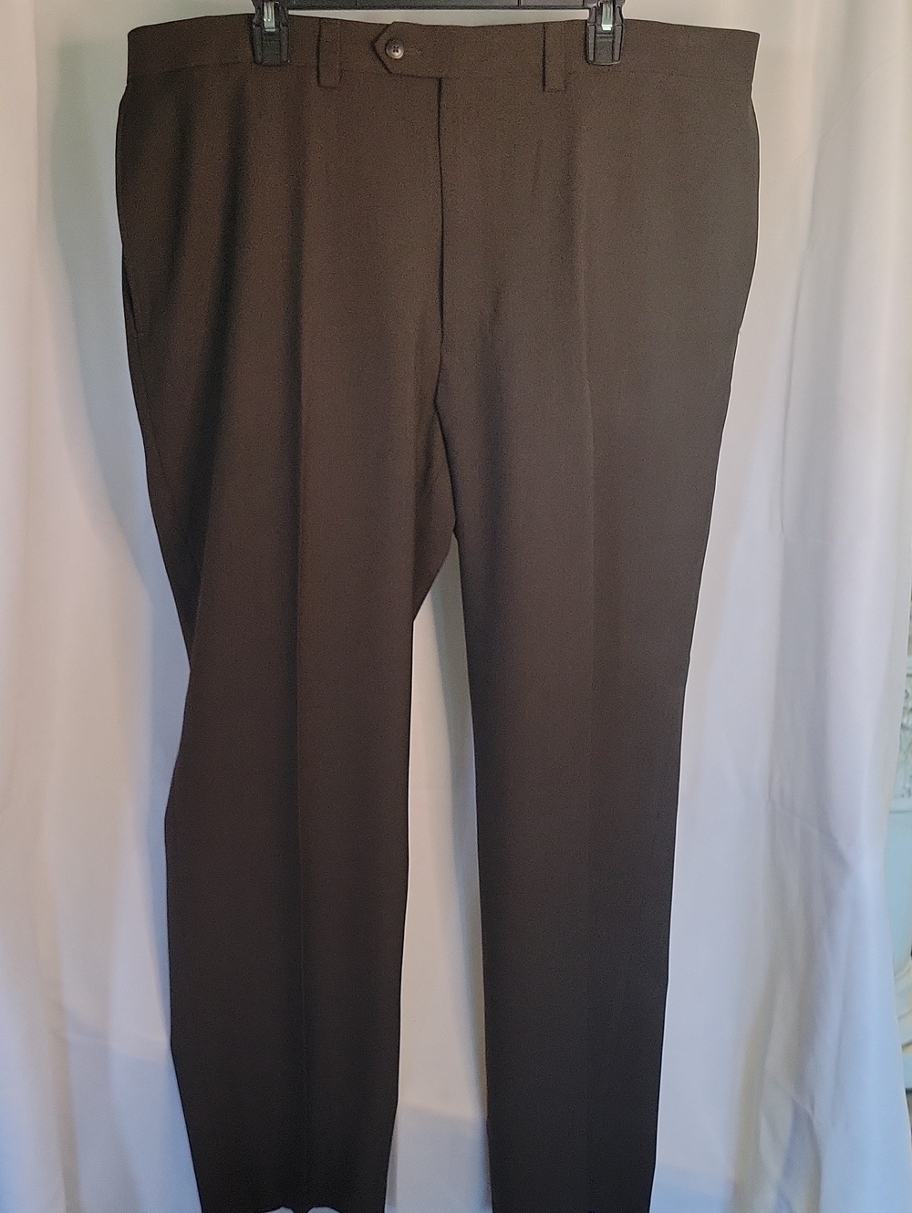 Haggar Men's Dark Brown Flat Front Dress Pants